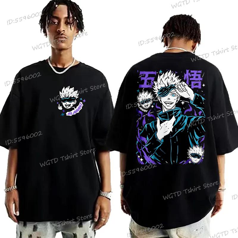 Gojo Satoru T-Shirt Unisex Jujutsu Kaisen Sukuna Print Mode Lässige Oberteile Kleidung Jujutsu Geschenk für Anime-Fans Baumwoll-T-Shirts