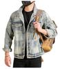 Xintang Men's Distressed Denim Jacket - Trendy Cool Loose Fit Workwear