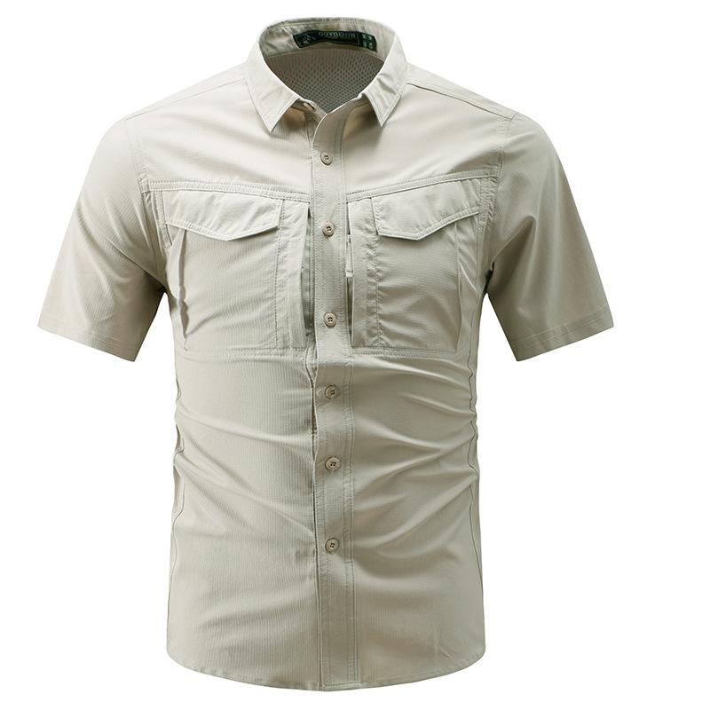 Men's 2026 Summer New Quick Dry Workwear Short Sleeve Shirt, Thin Loose Fit Outdoor Casual Half Sleeve Shirt, Trendy Style