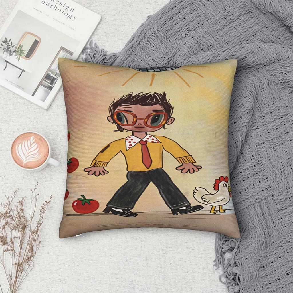 Harrys S-Styles Kiss Al the Time Pillow Case Square Pillow Cover Kawaii Cushion Cover For Living Room Chair