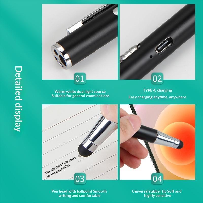 Doctors Nurses Use Pen Light TYPE-C Rechargeable LED Flashlight for Pupil Oral ENT Eye Check