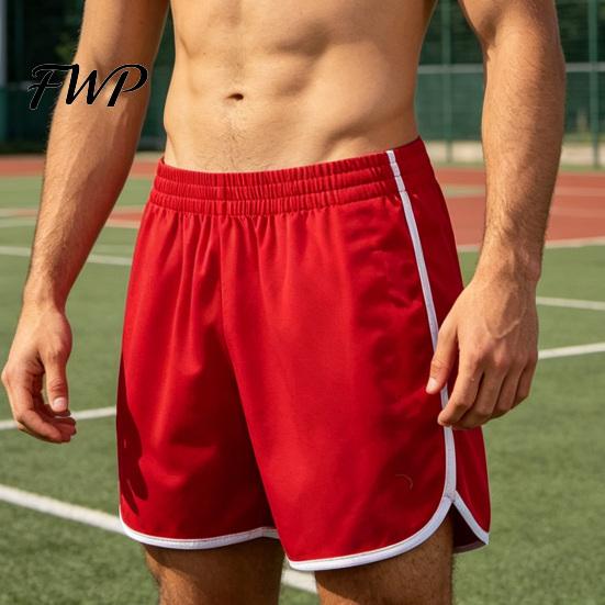 Men Fitness Shorts Summer Sports Quick-drying Breathable Gym Workout Short Pants Elastic Waist Drawstring Athletic Running