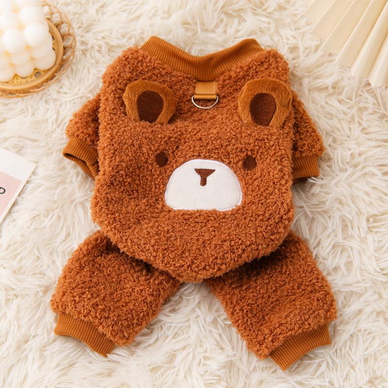 Pet clothes autumn and winter cute cute animal three-dimensional bear yellow duck cute dog clothes cat clothes winter