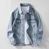 American High Street Denim Jacket Men's Ruffian Handsome Spring and Autumn Casual Top Men's Retro Hong Kong Style Versatile Washed Jacket