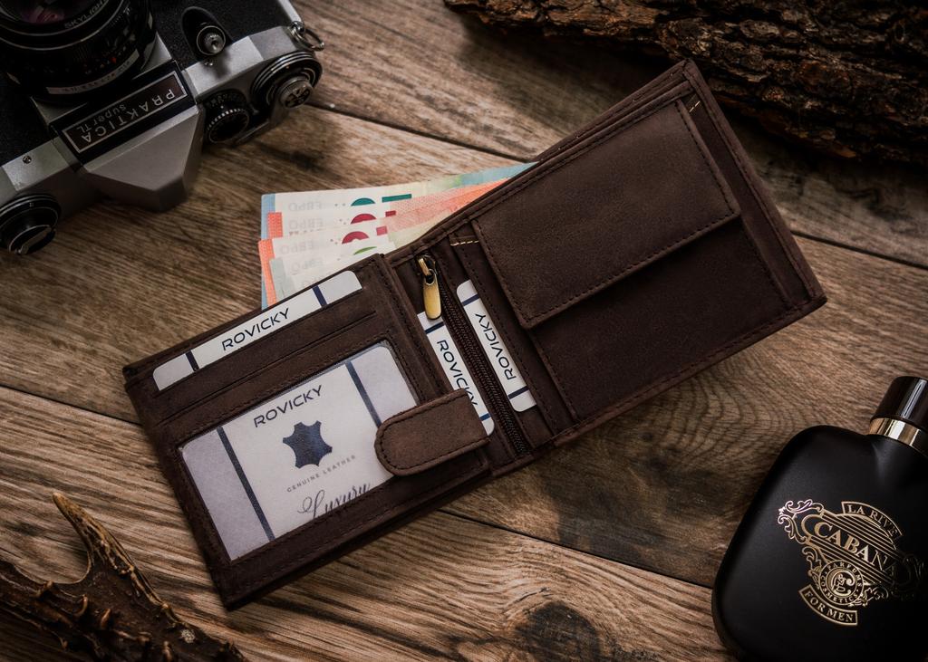 Men's Leather Wallet N992-CHM-HORSE-BL BROWN