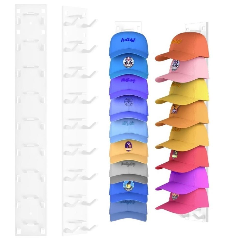

Space Saving Hanging Cap Organizer Durable Hat Display Hanger Household Supplies білий