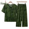 Middle-Aged Women's Summer Floral Two-Piece Set