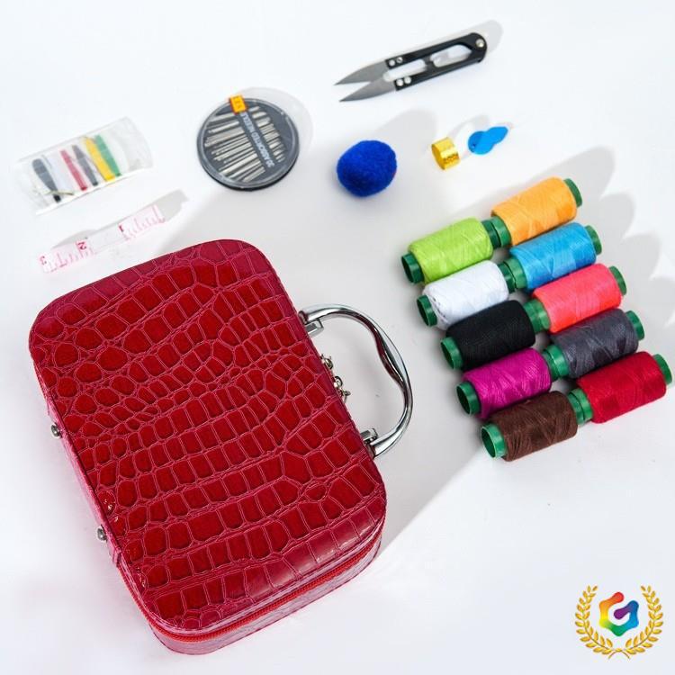 Needle & Thread Box: Sewing, Mending Set with Black & White Threads for Handmade Projects.