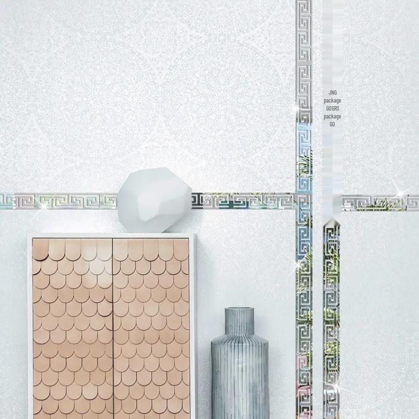 Wanddekoration aus Acryl: Taillenlinie Spiegelaufkleber für Schlafzimmer, Wohnzimmer oder Küchen-TV-Hintergrund