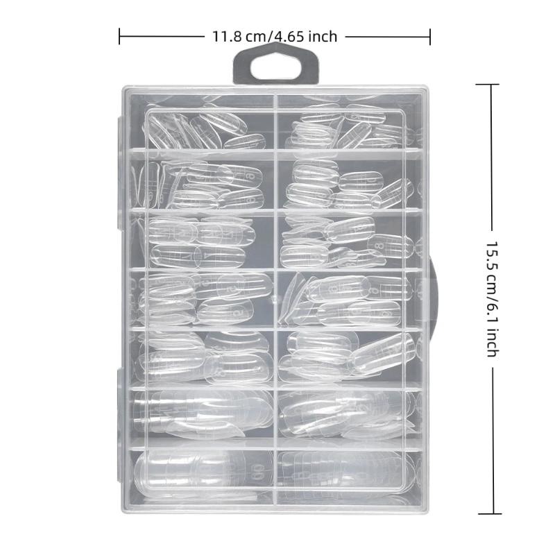 140Pcs/Box Full Cover Fake Toenail Ultra Thin Clear Press On Toe Foot Nails Tips Artificial Acrylic False Nail Art Manicure Tool