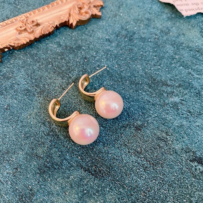 Drop Earrings Set Big Circle Piercings Earrings Jewelry for Women Imitation Pearl Hoop Cute Ear Buckle