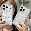 Weißer Pfingstrosen Cartoon Blumen Hülle Für iPhone 17 Pro Max Hülle iPhone 16 15 14 13 12 Pro Max 11 Klare TPU Silikon Weiche Abdeckung