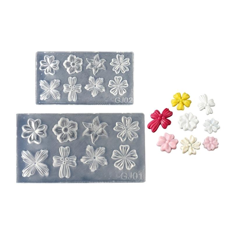 

2PCS Silicone Nail Art Moulds Flower Nail Art Template Moulds Silicone Texture for Beauticians and Nail Art Learners 1