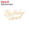 Acrylic Cake Topper Queen Princess Happy Birthday Cake Toppers Ornament For Home Birthday Party Baby Shower Decoration Supplies