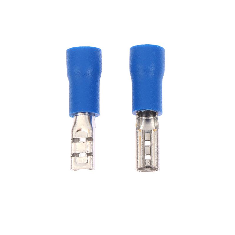 100 Peças Conector de Fio de Terminal de Pá Isolado Macho Fêmea Terminais de Conexão Elétrica por Crimpage Plugue de Cabo de Fiação Vermelho Azul Amarelo