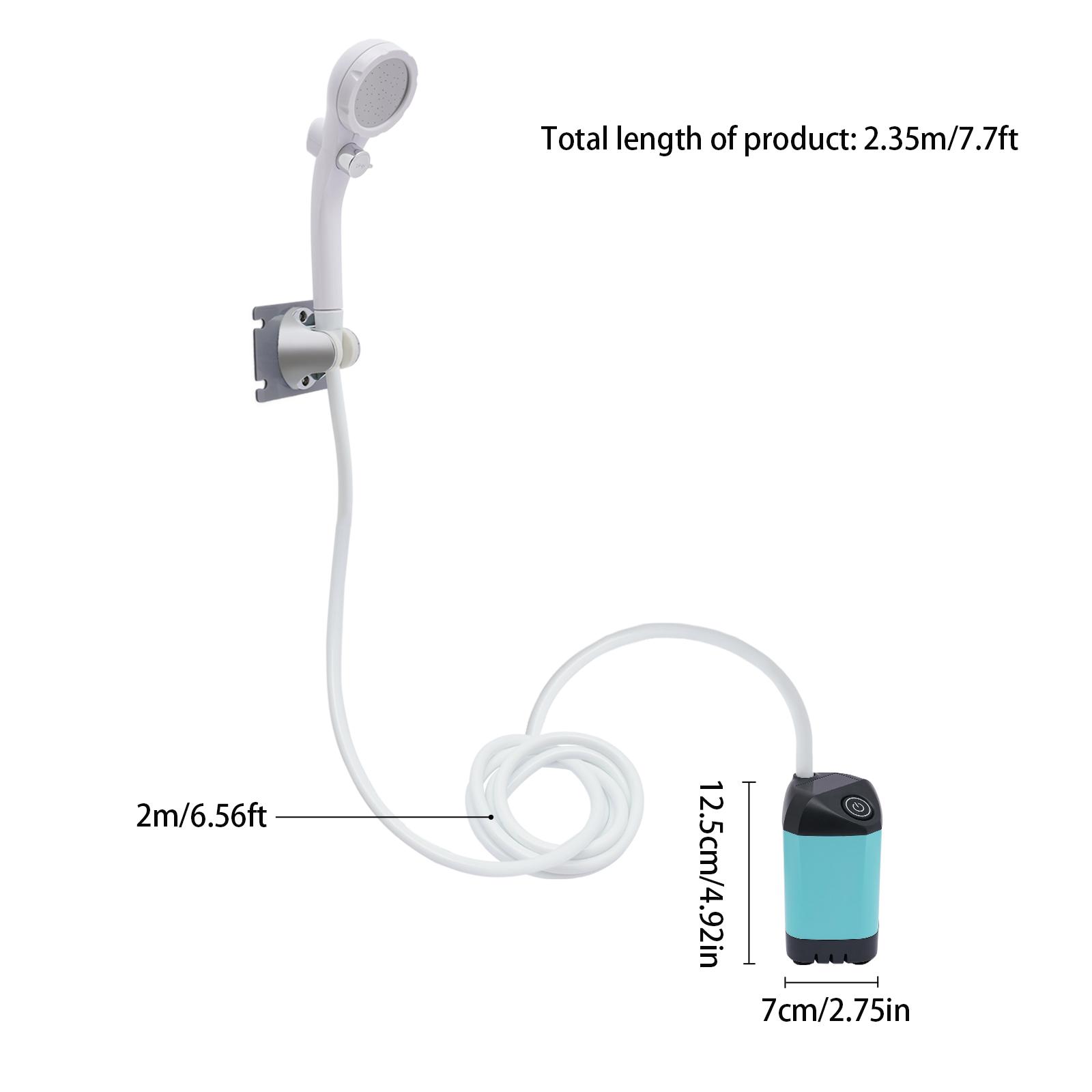 

Походный душ Цифровой перезаряжаемый насос для душа 2-6 л/мин 4800 мАч со шлангом Портативный синий