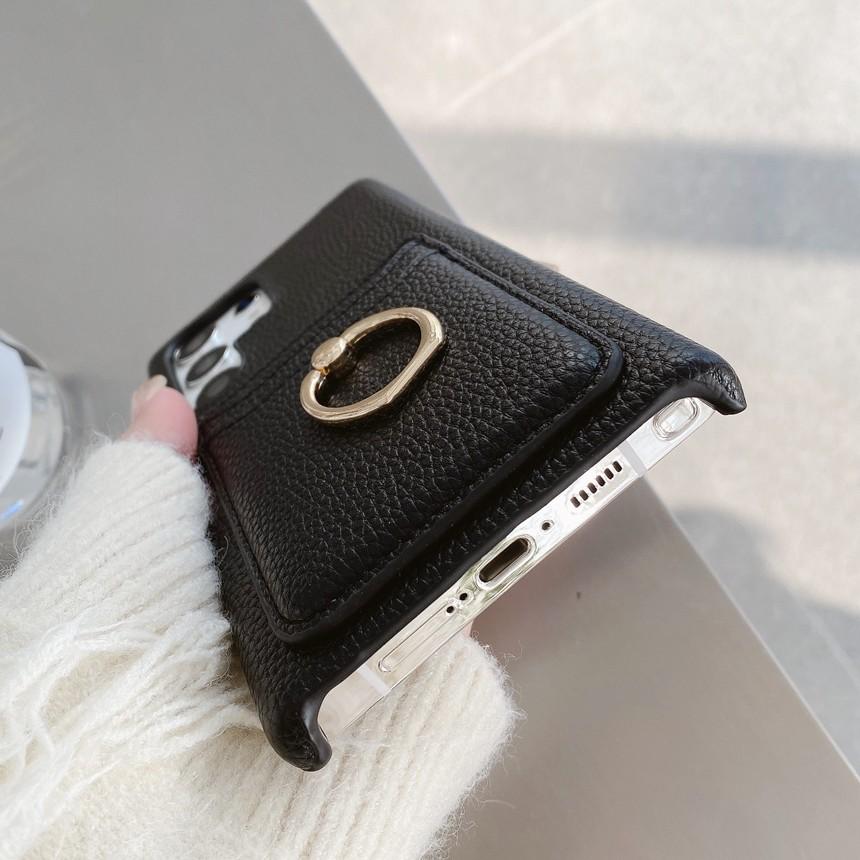 Leather Card Slot Wallet Phone Case For Samsung S23 Ultra S20 S21 S22 Plus S8 S9 S10 Plus Note 10 20 Note 20 Ultra Ring Cover