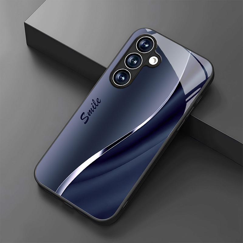 Business Men's High-quality Glass Phone Case Suitable for Samsung Galaxy S26 S25 S24 S23 S22 S20 FE/Ultra/Plus Anti Fall