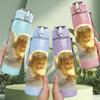 1PC Little Angel White Wing Art Print 750ml Color Plastic Sports Water Bottle Leakproof Flip Straw Lid Suitable for Sports Office Home Use