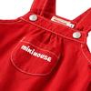 MIKI HOUSE Rompers/Overalls with Logo, Solid Color, Made in Japan, for Boys and Girls, Baby Clothes, Size S (70-80cm), Red, 10-1509-493