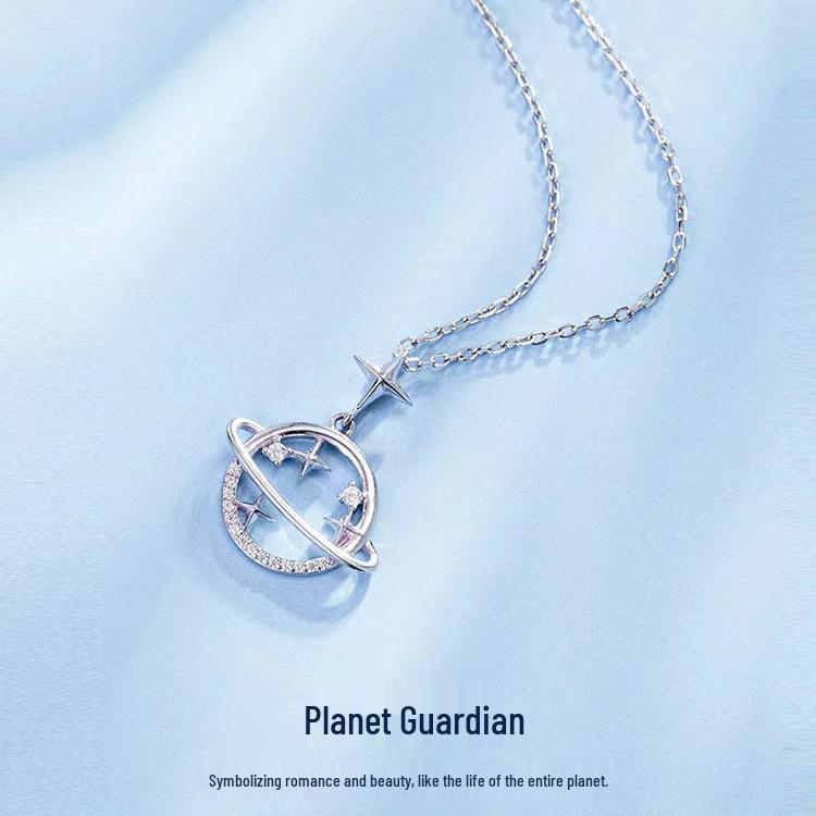 Women's Shining Planet Necklace: Elegant and Versatile Fashion Jewelry Clavicle Chain