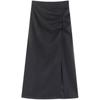 2024 Spring High-Waist Korean Style Slim Midi Skirt with Slit for Women