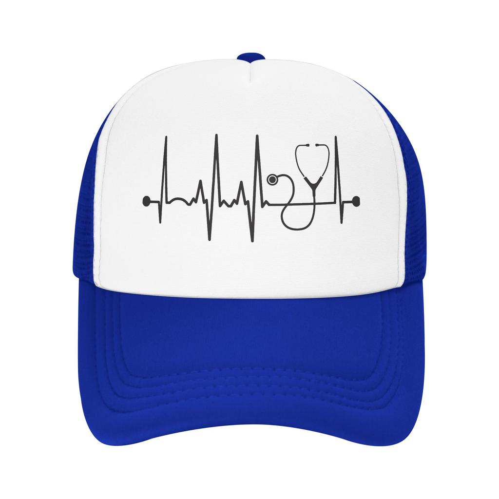 Sommer-Sonnenhüte Stethoskop Herzschlag Baseballkappe Stilvolle Trucker-Mütze Gewaschen Damen Unisex Tennis Skate Baseballkappen