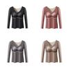 Large Size Women Thermal Clothes U Round Neck Warm Tops Thermal Underwear Lingerie Feel Heating Warmth Long Tops Girls Female