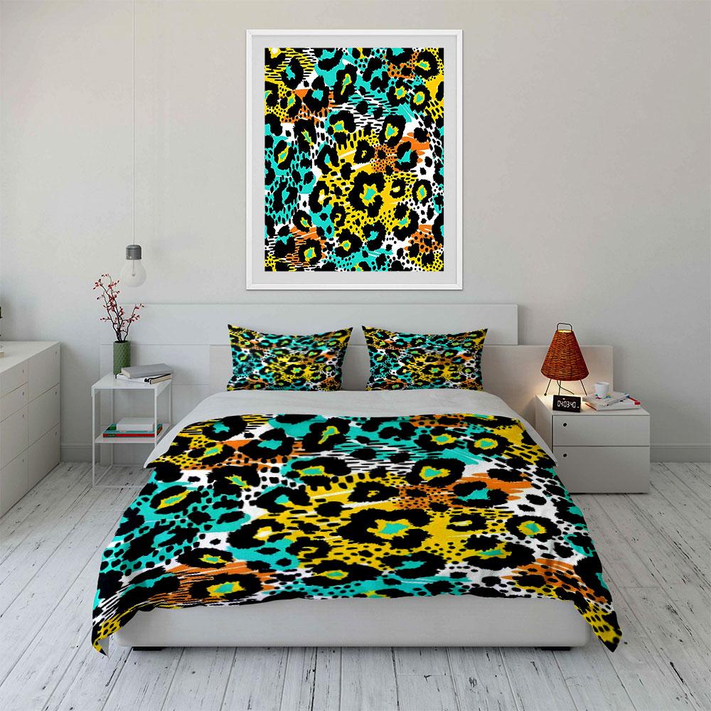 Leopard Print Three-Piece Set Multiple sizes kid's and adults' bedroom Exquisite 3PC bedding set gift