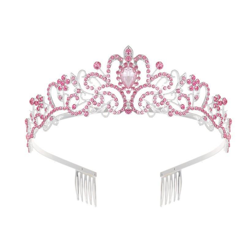 Bride's Crown Headwear Alloy Rhinestone Hair Band Wedding Crown Birthday Hair Accessory Style Headband Accessory