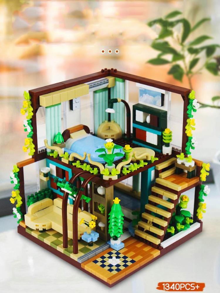 

Nanobricks City Street View Micro Diamond Block Dream Language House Quiet Book Pavilion Room Construction Brick Construction Toys