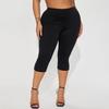 Women European Style High Elastic Printed Five Points Slim Sports Yoga Pants
