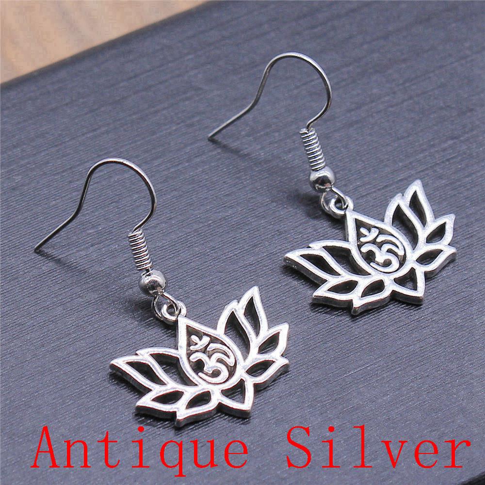 Boucles d'oreilles Symbole Om Yoga Vintage Boucles d'oreilles Mode Pour Femmes Apprêts de Fabrication de Bijoux DIY