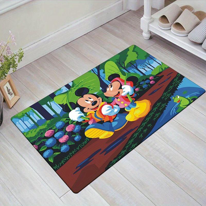 1 peça Disney Mickey Mouse e Minnie Padrão Tapete Área Tapete Antiderrapante Tapete Lavável à Mão Tapete de Chão Adequado Para Sala de Estar Quarto Decoração de Casa