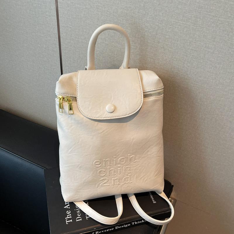 Soft-faced commuter backpack autumn and winter new retro fashion casual versatile handbag feeling backpack bag