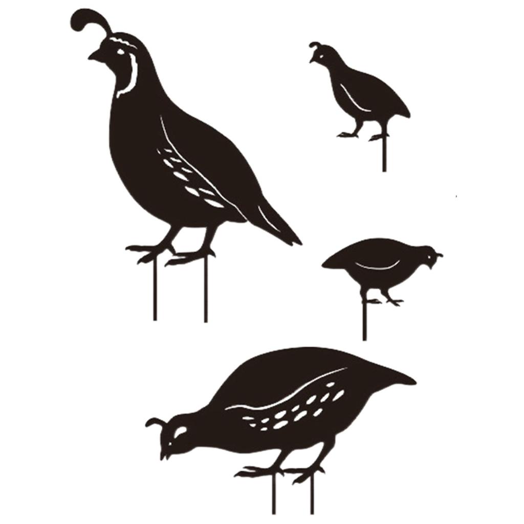 4x Bird Animal Statue Garden Decor Photographic Props Yard Stake Patio Iron Sculpture