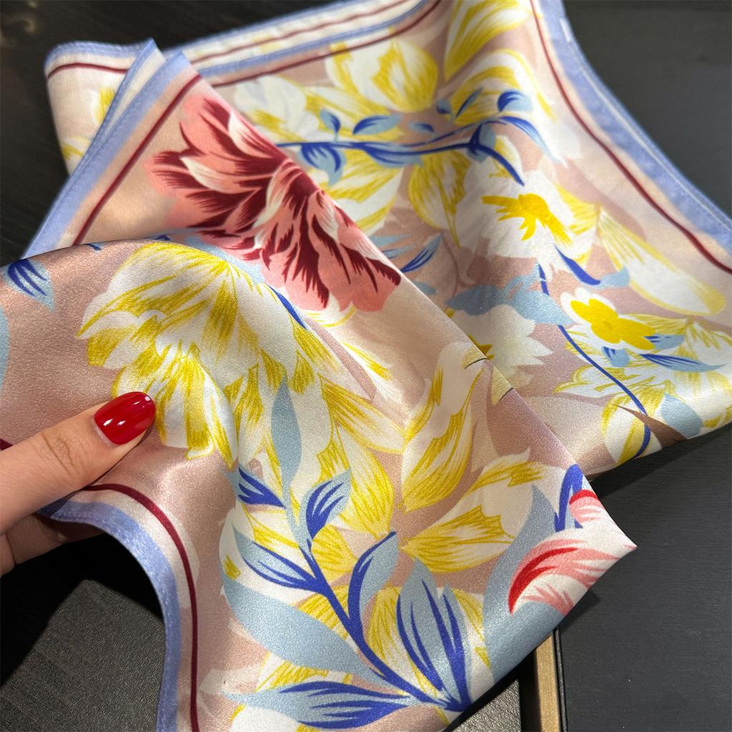 Marke 100% Reine Seide Schal Damen Haar Foulard Quadratisches Stirnband Schals Bandana Mode Neu Klein Hijab Druckschals Pashmina