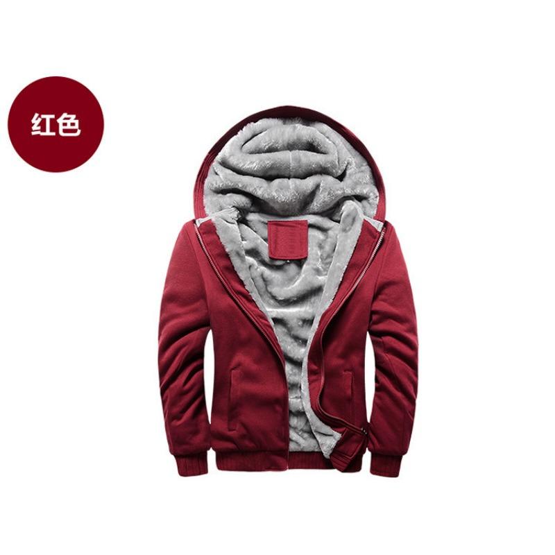 Men S Korean Style Fleece Lined Zip Up Hooded Sweatshirt For Casual Wear