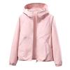 Women's Lightweight Hooded Rain Jacket with Zipper - Casual Windbreaker for Outdoor Wear