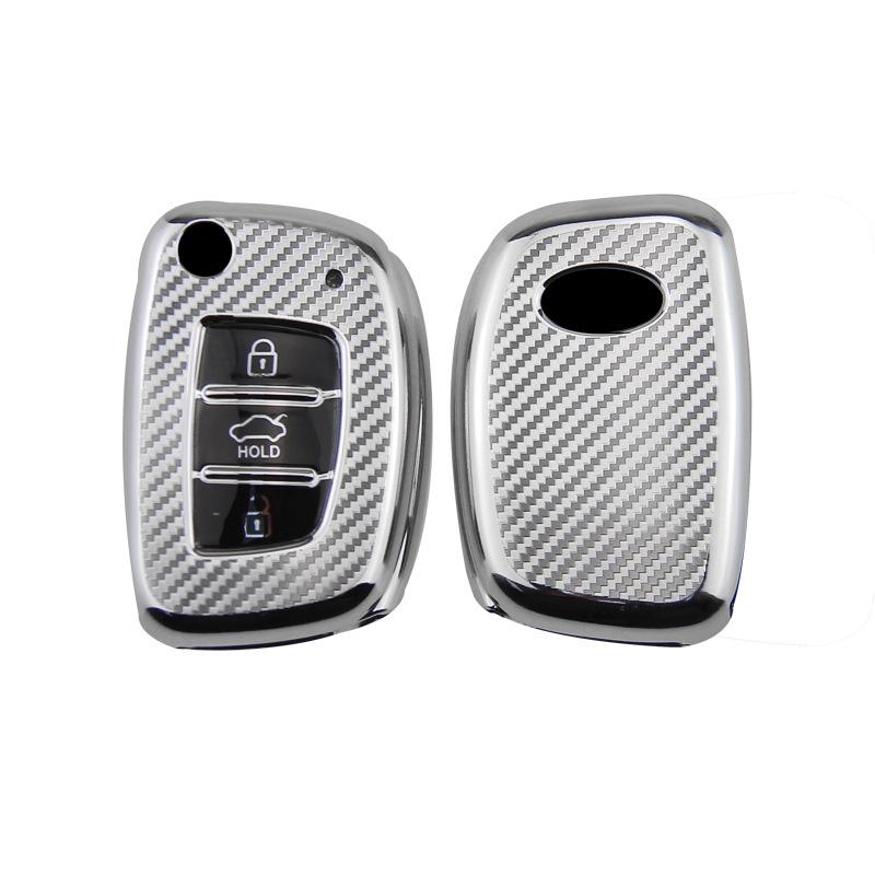 Hyundai Mistra Carbon Fiber Pattern TPU Car Key Cover