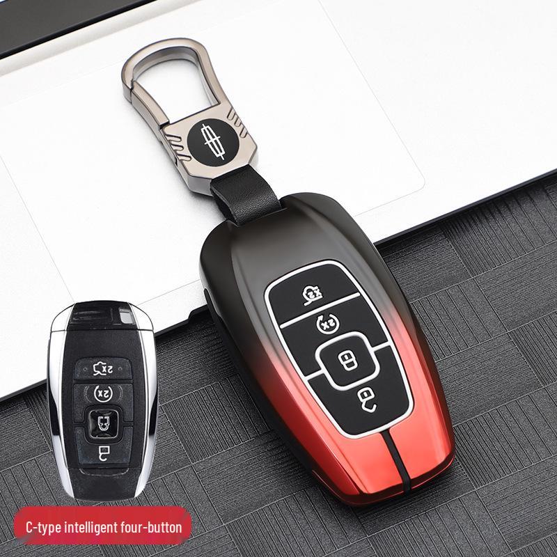 Compatible Metal Key Case for Lincoln Models: Corsair, Aviator, Navigator, MKX, Continental, MKZ, MKC