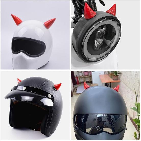 Motorcycle Helmet Horns with Suction Cups 1.57 Inch Reusable Decorative Horn Accessories for Bike Ski and Motorcycle Helmets