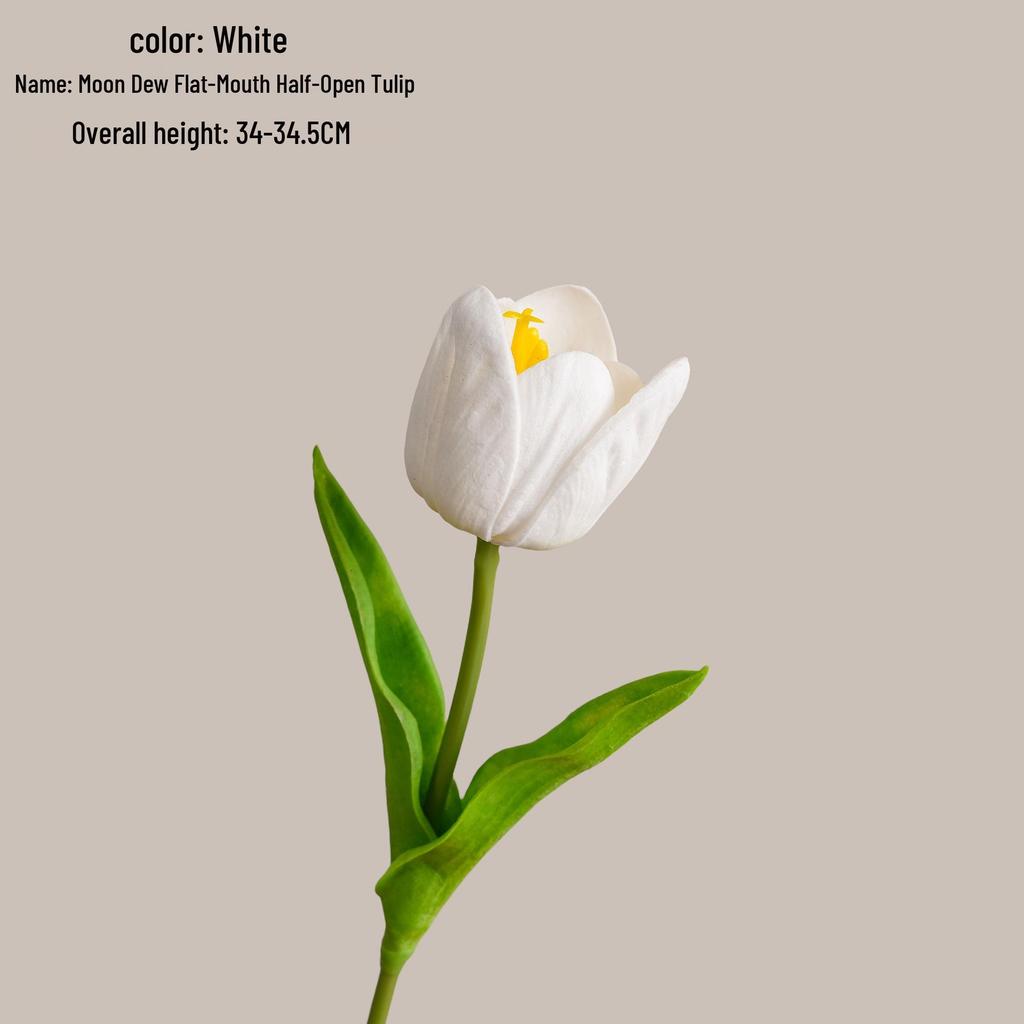 Moon Dew Tulip Half-Open Faux Flower for Home and Wedding Decoration (MW08095)