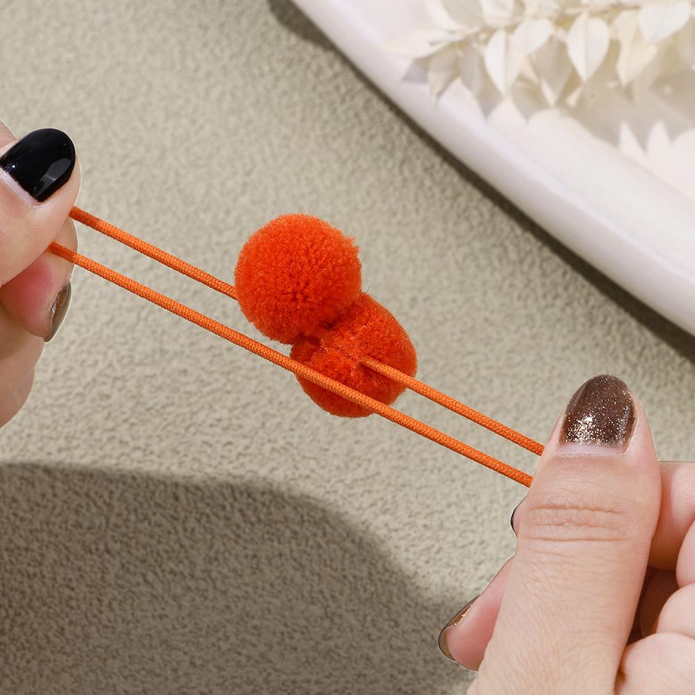 5 ks/sada Dívčí gumičky do vlasů Dvojitá plyšová kulička Sady gumiček do vlasů Pro miminka Děti Gumičky Elastické vlasové gumičky Vlasové doplňky