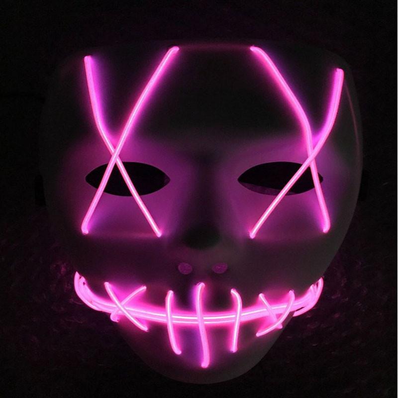 Eye-catching Halloween Scary Mask Cosplay With Led Lights For Unforgettable Costume Parties