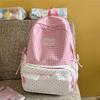Zaino a Quadri Studente Scuola Media Superiore Borsa da Scuola Zaino da Donna in Pizzo