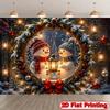 1Pcs Snowman Wreath Red Snowflake Decoration Background Winter Backdrop Decorations For Photo Studio Photo Booth Christams Party