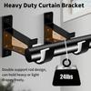 Single Hang Curtain Rod Holder Aluminum Alloy with Screws Roman Rod Bracket Heavy Duty Curtain Fixing Clip Hook