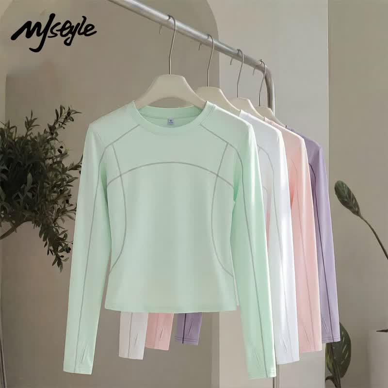 MJ STYLE Women's Quick-Dry Long Sleeve Athletic Tee