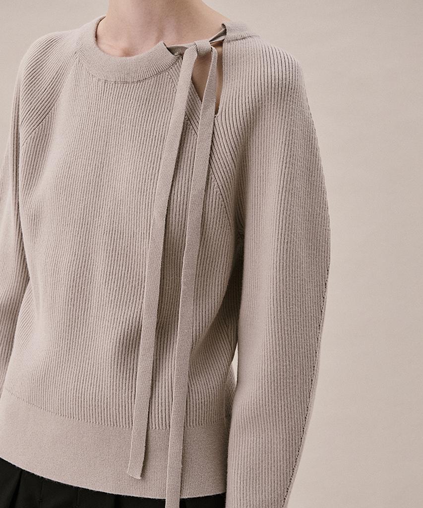 AHWE Tie Ribbed Sweater_Mocha
